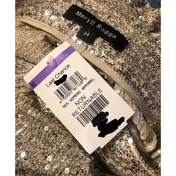 NWT $990 MERYLL ROGGE ASYMMETRIC SEQUINED TULLE MAXI SKIRT SIZE US 2 FR 34 - Picture 9 of 9